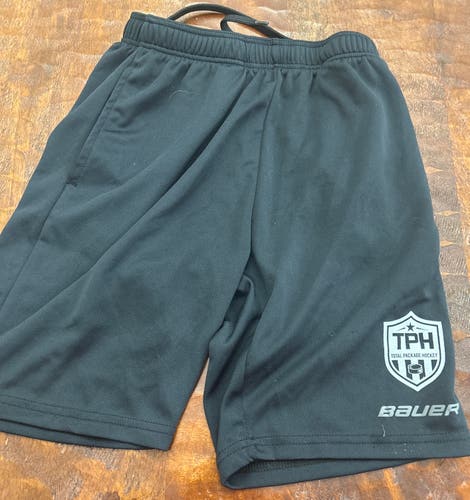 Black Used Boys Bauer Shorts - Medium - TPH