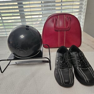 Used Cobra Bowling Ball with Stylish Fuchsia Case & Men’s Size 10.5 Shoes!