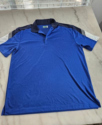 Ben Hogan Performance Golf Shirt Mens XL Blue Black SHORT SLEEVE Polo