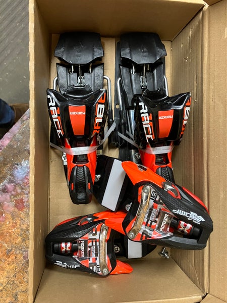 Used Marker Racing Xcomp 18 Ski Bindings including free race tune riser fit kit a $50 value