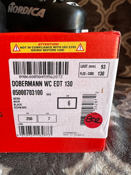 Nordica Dobermann World Cup EDT 130 Ski Boots Black Size-25