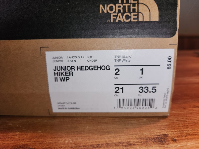 Brand New The North Face Hiking Shoes junior size 2