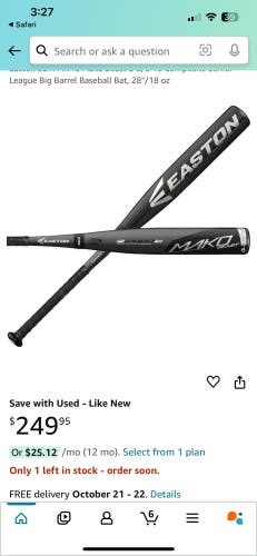 Used Easton (-11) 20 oz 31" Mako Beast Bat