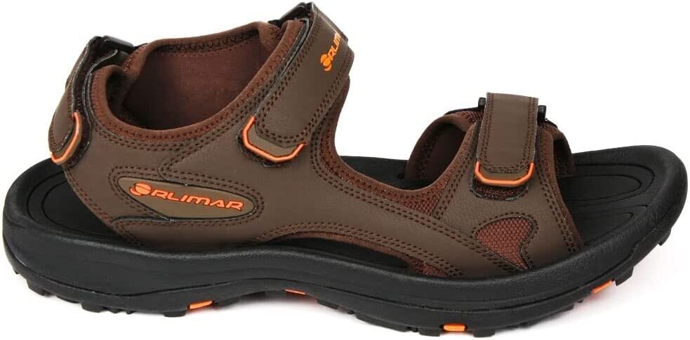 Orlimar Golf Men's Spikeless Golf Sandals - Brown / Orange - Men's US Size 10