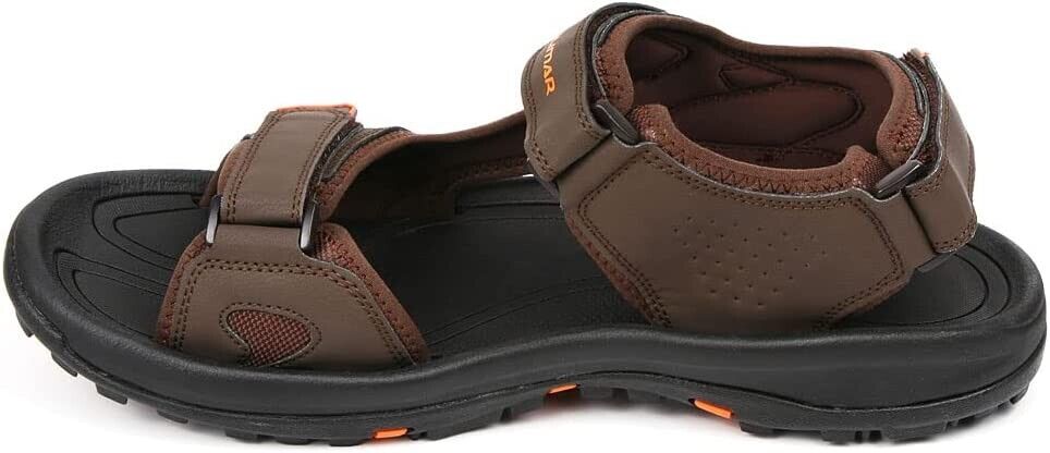 Orlimar Golf Men's Spikeless Golf Sandals - Brown / Orange - Men's US Size 10