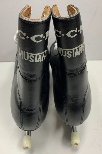Vintage CCM Mustang hockey skates size 10 senior men's leather tube black ice sz