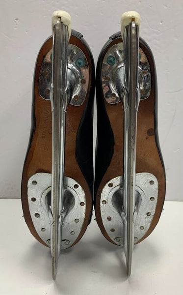 Vintage CCM Mustang hockey skates size 10 senior men's leather tube black ice sz