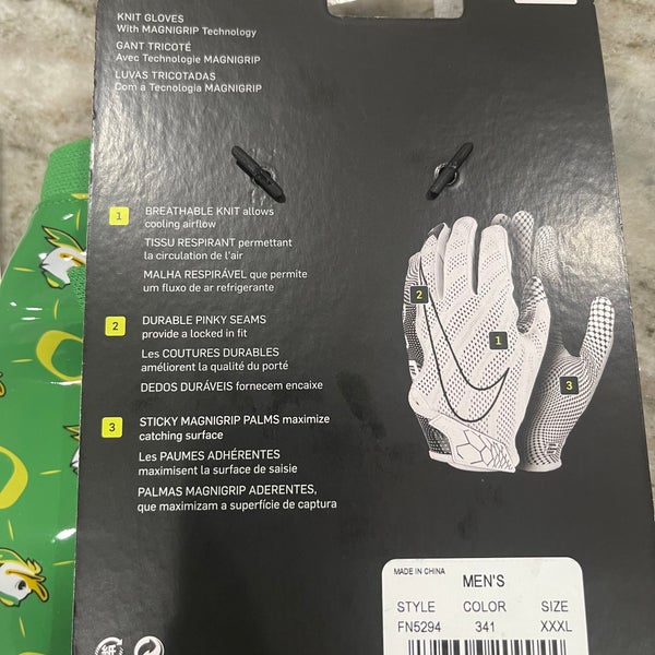 Nike Oregon Ducks Vapor Knit Football Gloves Team Issued FN5294