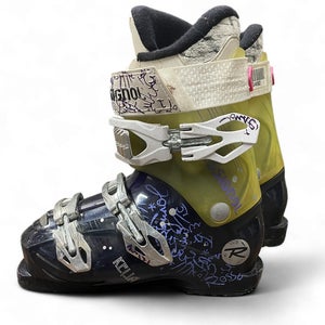 ​PRE-OWNED WOMEN’S ROSSIGNOL "KELIA" ALPINE SKI BOOTS (PURPLE) GOOD HEELS & TOES