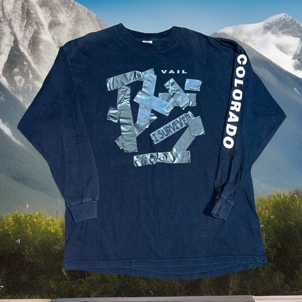 Vintage Vail Colorado “I Survived” Ski Snowboard Graphic T-Shirt Mens Size XL