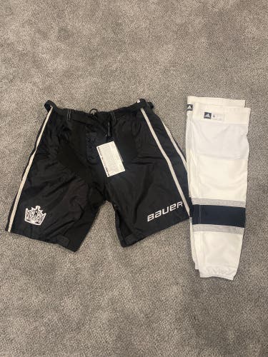 Los Angeles Kings XL Pant Shells + L Adiddas Socks