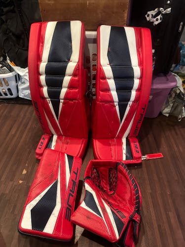 Used 31" True L12.2 Goalie Leg Pads Pro Stock