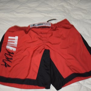 TITLE MMA Shorts, Black/Red, Large - Great Condition!