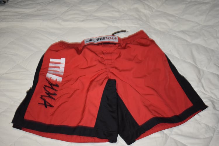 TITLE MMA Shorts, Black/Red, Large - Great Condition!