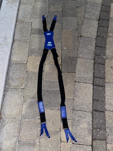 Custom Adjustable Suspenders Hockey Goalie Blue