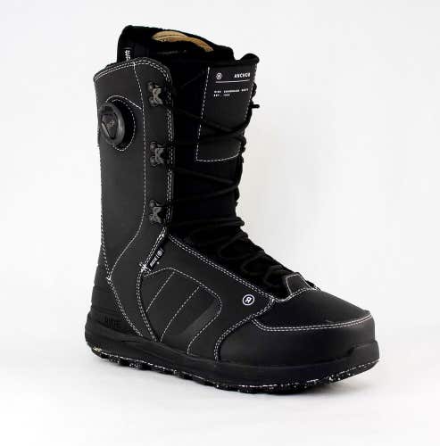 Ride Anchor Laced Tongue Tied Boa System Snowboard Boots Men's 9 Black New 2025