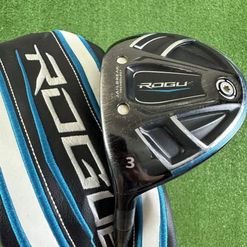 Callaway Rogue 3 Fairway Wood 15* Aldila Synergy Regular Flex Left Handed -1/2