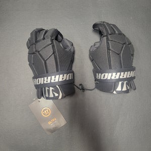New Player's Warrior Burn Next Black Lacrosse Gloves 10" Small