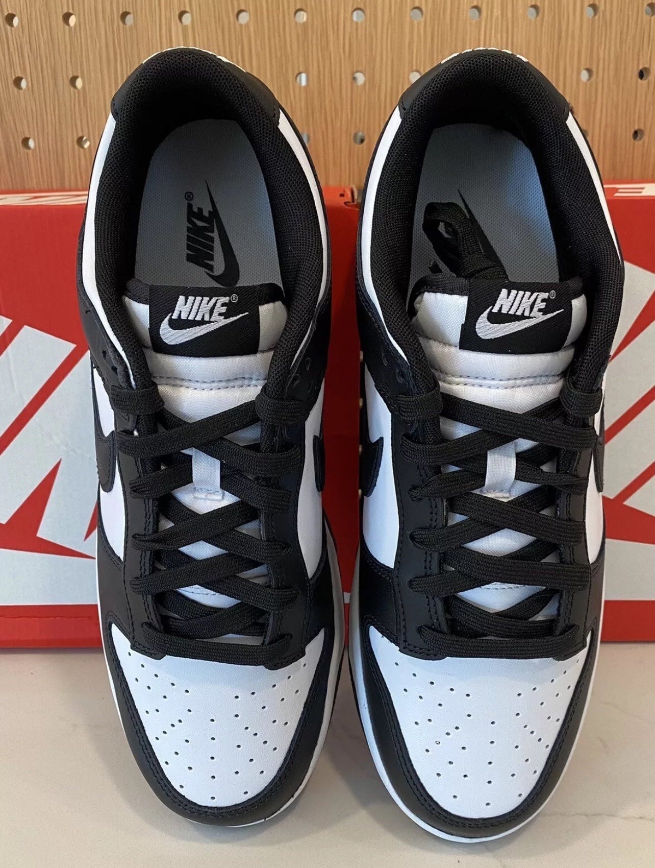 mens black and white low dunks