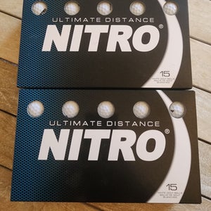 Nitro Ultimate Distance Golf Balls 2 Packs Of 15 White New In Box