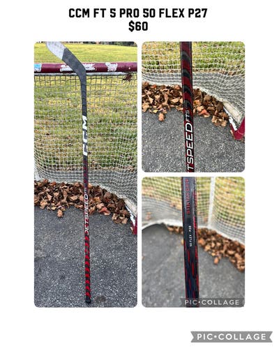 Used Intermediate CCM Left Hand P28 JetSpeed FT5 Pro Hockey Stick