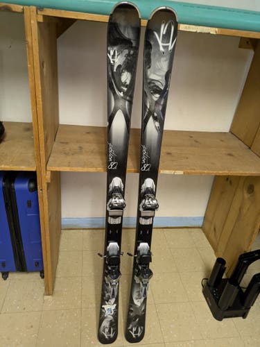 Used Unisex All Mountain 160 cm K2 Potion 80 xti Skis With Bindings
