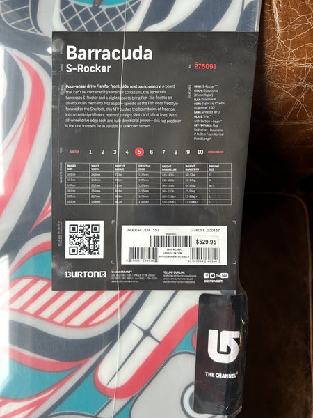 New Burton Barracuda Snowboard Without Bindings Directional