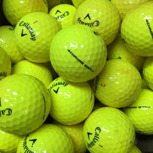 12 Premium AAA Yellow Callaway Chrome Soft Used Golf Balls with Mesh Bag