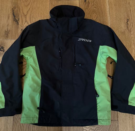 Black And Green Used Size 10 Alpine Meadows Teams Spyder Jacket