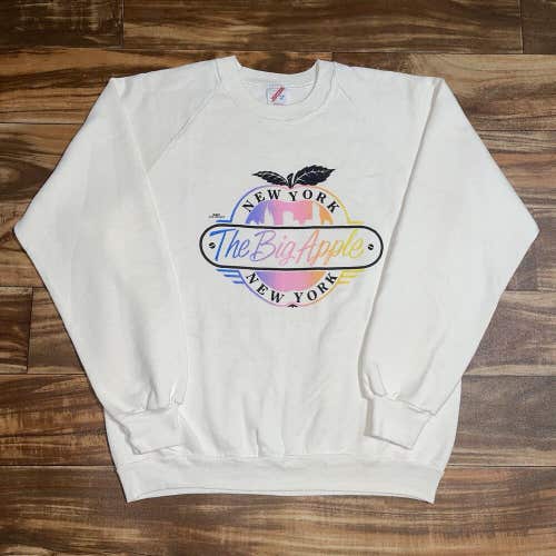 Vintage 1987 New York City The Big Apple Crewneck Sweatshirt Size Large Pullover