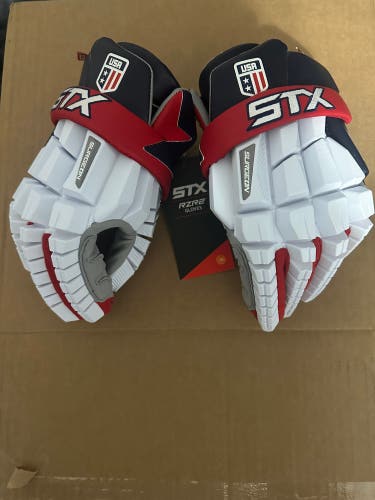 New  STX Extra Large Surgeon RZR2 Lacrosse Gloves