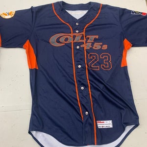 Colt 45s Full Button Baseball Jersey Men's Large Navy Blue