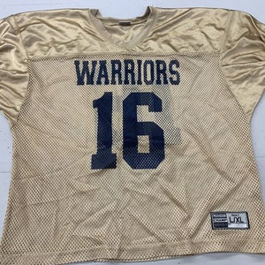 Warriors Mesh Football Practice Jersey Men's L/XL Gold Navy Blue Top