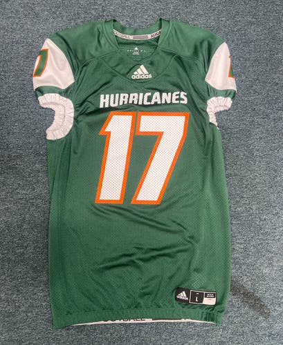Adidas Adult Large Miami Hurricanes Custom Football Jersey (New)