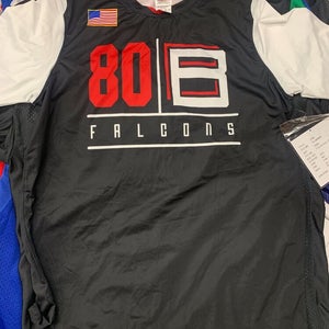 Falcons Football Fitted Mid Sleeve Jersey Men's Large #80 Black