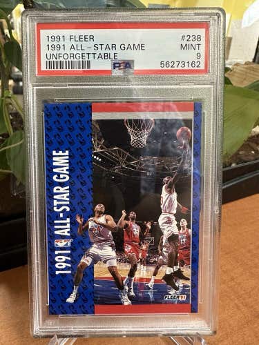 1991 FLEER #238 Michael Jordan All-Star Charles Barkley Magic Johnson PSA 9 Mint