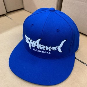Sharks Baseball Snap Back Cap OSFM Hat Blue White
