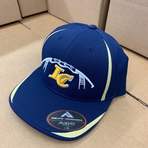 Pacific Headwear LC Football FlexFit L/XL Fitted Hat Navy Blue Cap