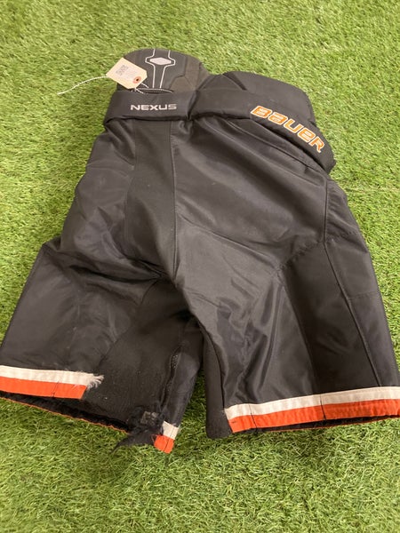 Black Used Junior Large Bauer Custom Pro Hockey Pants Pro Stock