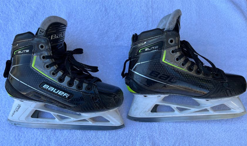 Used Junior Bauer Regular Width Size 3.5 Elite Hockey Goalie Skates