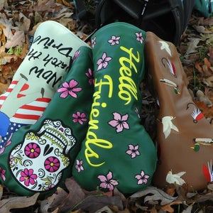 Tall Pines Premium Driver Golf Cover Sugar Skull, Hello Friends, Bush, Duck Hook