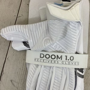 Doom 1.0 Small Football Receivers Gloves White PerfectFit Breathable Material