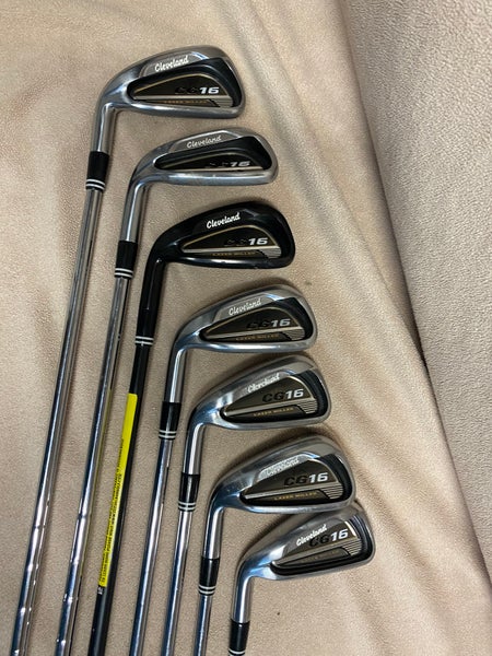 Used Men's Cleveland CG16 Left Hand Iron Set Regular Flex 7 Pieces Steel Shaft