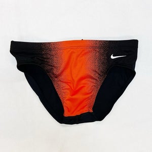 Nike Fade Sting Performance Swim Brief Men's 28 30 Black Orange NESS8053