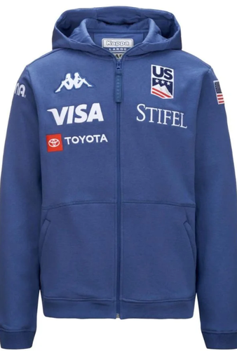 Kappa USA Team Full Zip Hoodie, Unisex Medium