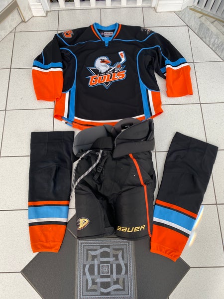 Anaheim Ducks Bauer Vapor Hockey Pants w/ SD Gulls Jersey and Socks