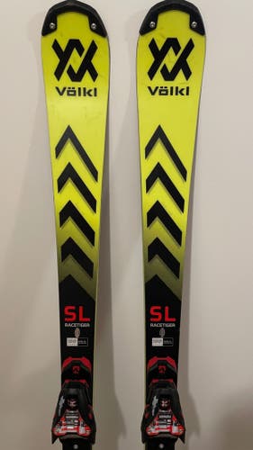 Used 2024 150 cm Volkl Racetiger SL Skis With Marker XComp 12 Bindings - 2