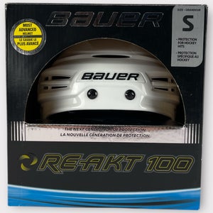 Pro Stock New Small Bauer Re-Akt 100 White Hockey Helmet