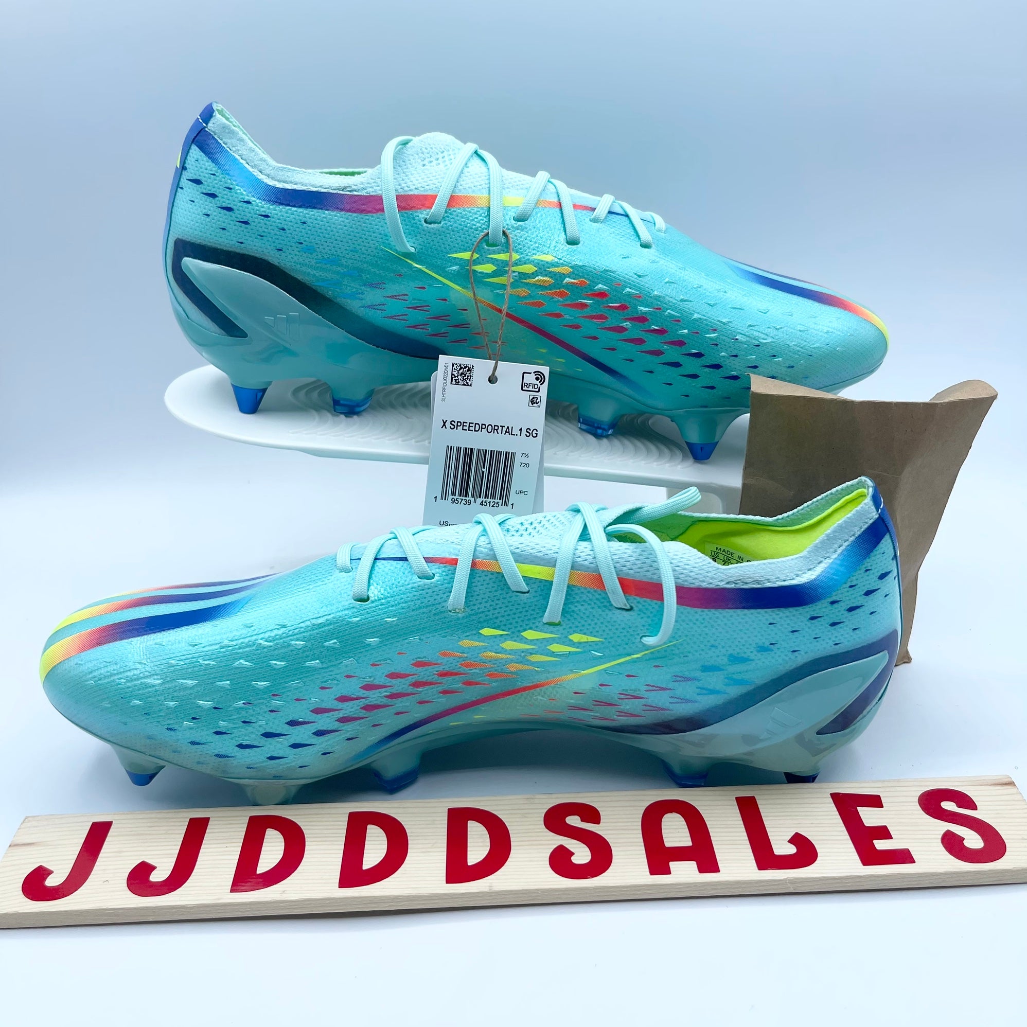 Adidas X Speedportal.1 SG Soccer Cleats Blue Aqua Futbol 