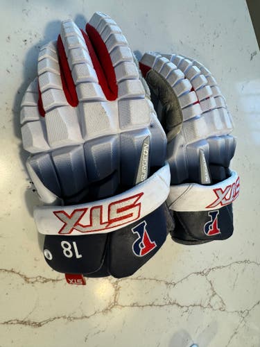 UPenn Team Issued Used STX Surgeon RZR Lacrosse Gloves Large